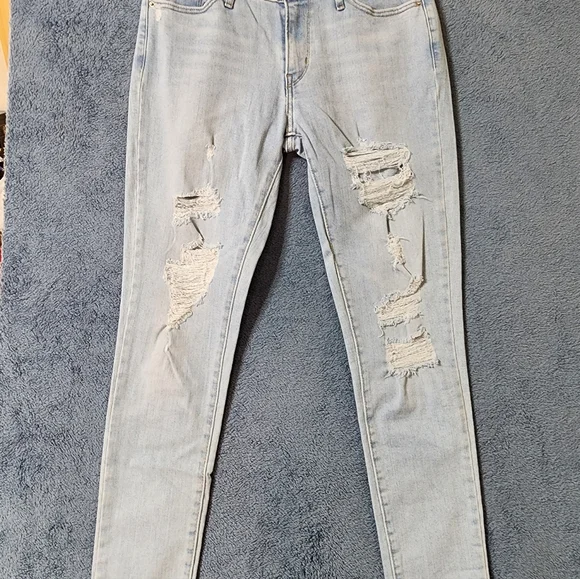 Levi's 711 Jeans Women's 29x30 Skinny Stretch Light Wash Blue - Picture 3 of 10